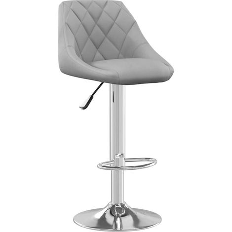 vidaXL Taburete de cocina de terciopelo gris claro (1/2)