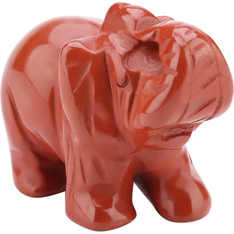 Élégante figurine d'éléphant en pierre naturelle sculptée, décoration intérieure en cristal, 1,5 pouce, objet d'artisanat pour maison (06) (1/5)