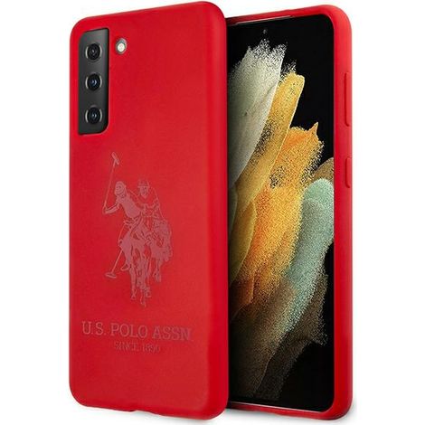 Coque en silicone rouge à motif polo américain pour Samsung Galaxy S21 (1/5)