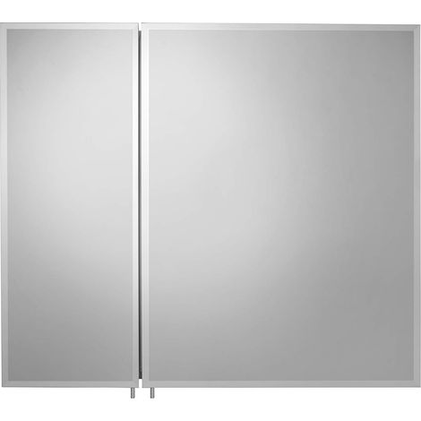 Croydex Double Door Aluminium Bathroom Cabinet, Hang 'n' Lock™  66x76cm - Halton (1/5)