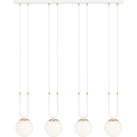 Lampadario Emibig Glam 4 bianco/oro 4xE14 dimmer vetro (1/5)