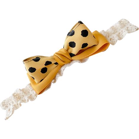 Baby-Haarreif mit Schleife, süßes Wellenmuster, elastischer Haarreif mit Schleife, Haaraccessoire für Kleinkinder, Neugeborene und Mädchen, Ingwergelb (1/5)