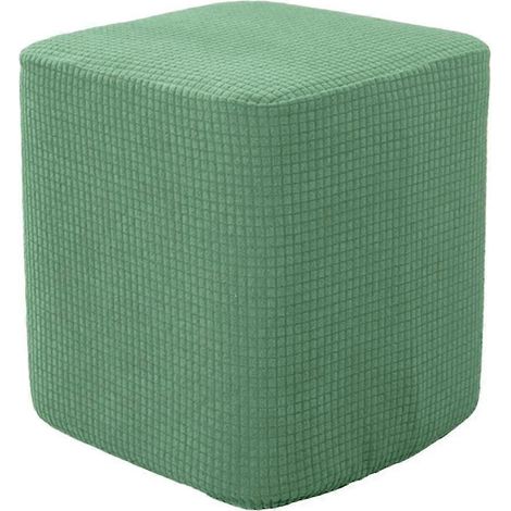 Housse carrée pour pouf, repose-pieds, housse de rechange-Green (1/4)