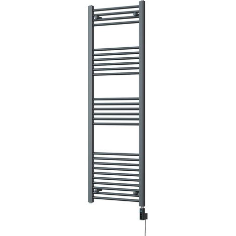 Zennor - Anthracite Electric Towel Rail H1600mm x W500mm Straight 600w Thermostatic WIFI (1/3)