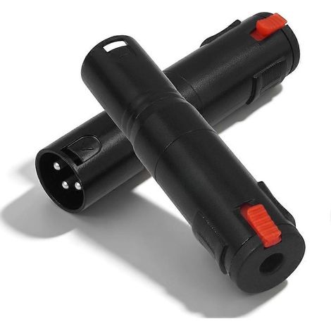 Adaptateur symétrique et verrouillable jack 6,35 mm vers XLR avec mécanisme de verrouillage, prise jack 6,35 mm vers fiche XLR 3 broches pour tables de mixage audio et microphones - JBMEDIA (1/4)
