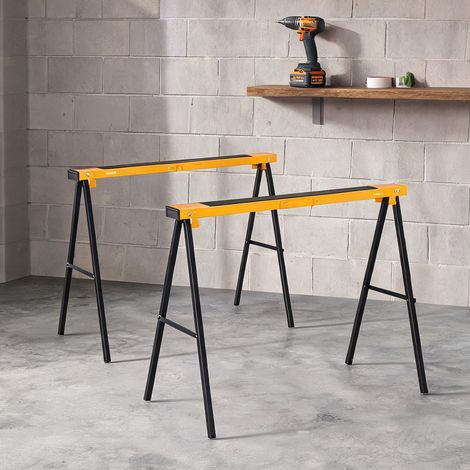 Tréteau de chantier en acier lot de 2 pliable capacité 250 kg (1/5)