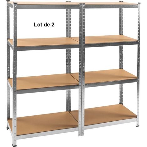 Lot de 2 Étagères à Charge Lourde Grise : 160 X 160 X 40 cm Robuste et Polyvalente, 680 kg (1/5)