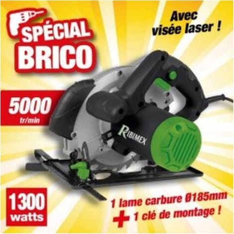 Scie Circulaire 1300W 185 mm - 5000 tr/min - Découpe Précise et Efficace - Fiable - D-Work