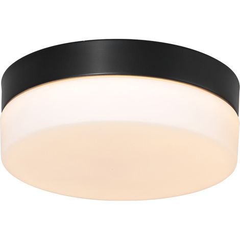Steinhauer - plafoniera - Ikaro - nero - vetro metallo - Ø 18cm -