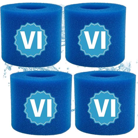Cartouche éponge Type VI, Filtre de Spa et de Bain à remous Type VI, pour Filtre de Rechange de Spa pour Bestway, pour SaluSpa 90352E(4 STK)