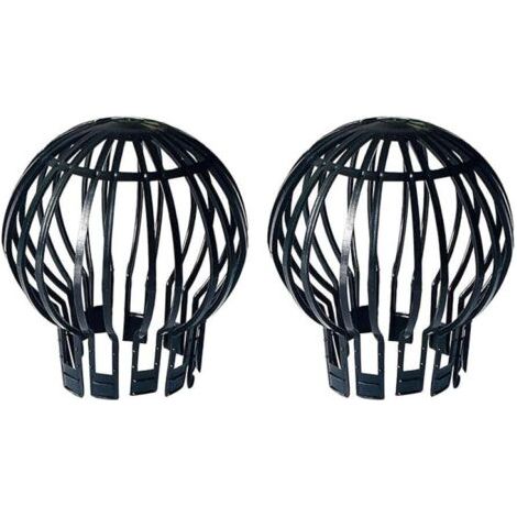 BUNTHAUS Lot de 2 protections de gouttière en plastique pour tuyau de descente de gouttière, sortie de ballon, garde feuilles, tuyau de gouttière, piège à feuilles, maintient les tuyaux de descente de (1/4)