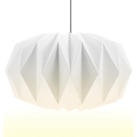 Abat jour en papier design : abat jour nordique pliable en papier créatif, abat jour décoratif, lanterne en papier, moderne, pour suspension   Ø 43 cm (1/5)