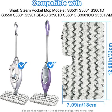 Adecuado para paños de limpieza a vapor de la marca Shark S3500 S3501 S3601 S3550 S3801 S3901 (paquete de 2) (1/5)