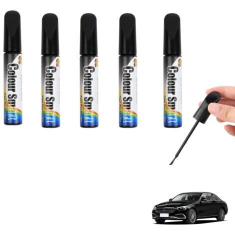 QORVA-Stylo Retouche Peinture Voiture Noir, 5Pcs Stylos de Réparation des Rayures Auto Grand Teint, Universel Stylo de Réparation de Peinture de Voiture Séchage (1/5)