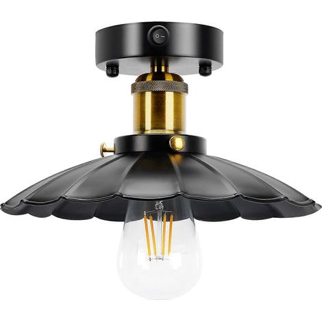 Plafonnier vintage 12 V pour camping-car (ampoule 1E26 incluse), 3000 K, avec interrupteur. (1/5)