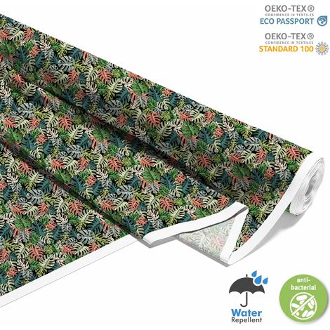 OUTDOOR DEKOSTOFFE OXFORD - Motiv bunte Monsterblätter 2 (1/5)