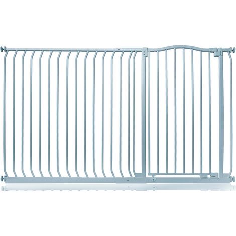 Safetots Extra Tall Curved Top Safety Gate, 171cm - 180cm, Matt Grey, Extra Tall 100cm in Height, Pressure Fit Stair Gate