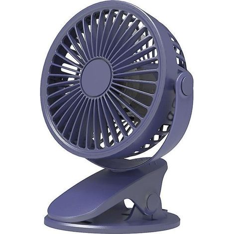 1 Ventilateur De Bureau Bleu Silencieux, Sans Piles, Ventilateur De Bureau Usb Portable Pour Le Bureau, La Maison, La Chambre Coucher, La Voiture (1/4)