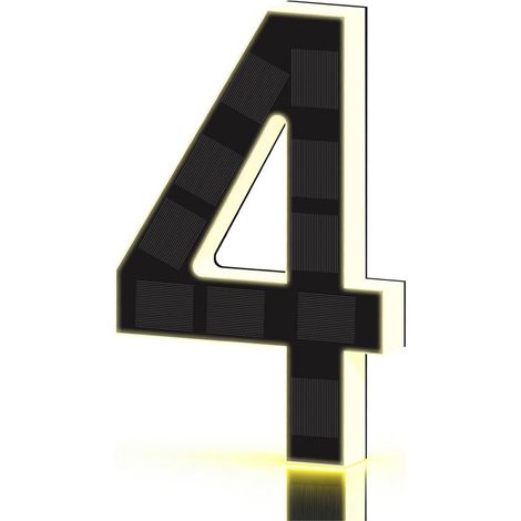 Placa de puerta iluminada (tamaño 4 - negra, 23 cm). Placa de puerta exterior con energía solar, apta para uso en exteriores. (1/4)