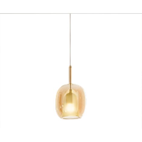 Vetro Borosilicato Contemporaneo Rain Ambra Trasparente D17,5 Senza Rosone