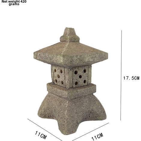 Farol de piedra de estilo zen con energía solar para uso exterior, decoración de jardín y patio (pequeño) (1/5)