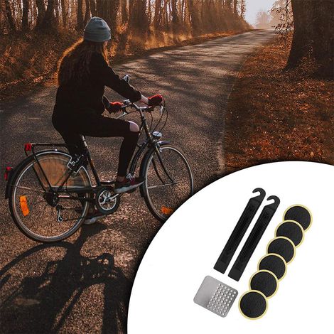 Fahrradreparaturset mit selbstklebenden, klebstofffreien Reifenflicken – robustes und langlebiges Reparaturset für Motorrad und ATV (1/5)