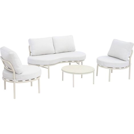 sweeek - Gartenlounge-Set aus Aluminium für 4 Personen