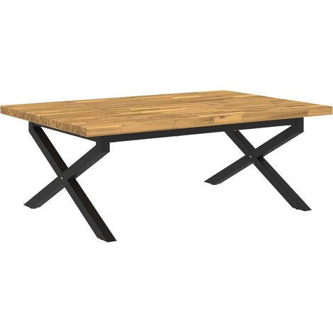 Quadratischer Esstisch 120 x 90 x 75 cm Massivholz Akazie Weiß vidaXL (1/5)