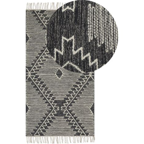 Teppich ARBAA Schwarz 80 x 150 cm Baumwolle