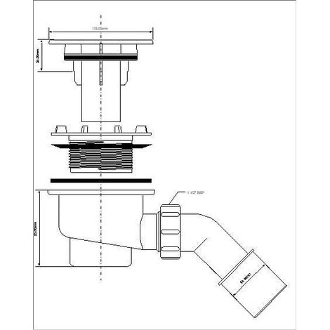 Syphon mcalpine HC27-CPN-PB chromé 90 mm diamètre (1/2)
