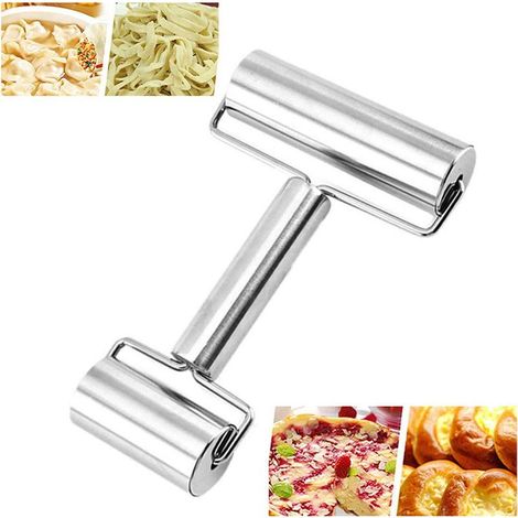 Rostfreies Nudelholz, Teigausrollwerkzeug, Doppelnudelholz, Antihaft-Nudelholz, Bäckerei-Nudelholz, Antihaft-Metall-Gebäcknudelholz (1/5)