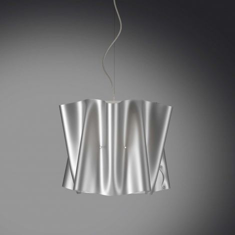 Lampe à Suspension FOLIO abat-jour en Argent Polilux diamètre 40x h37 cm