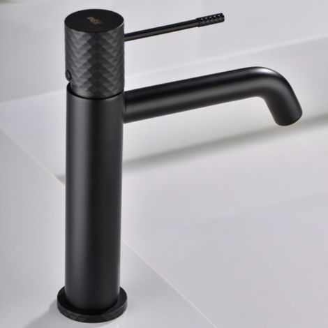 Imex -  Grifo Monomando Lavabo Caño Bajo Negro Serie  Génova