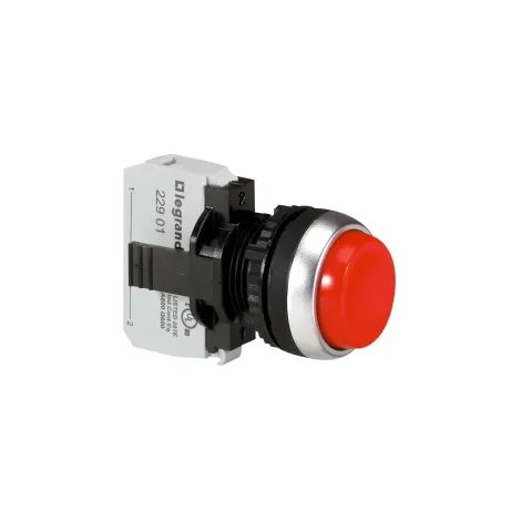Bouton non lumineux à impulsion dépassant IP69 Osmoz complet Ø22 rouge LEGRAND 023715