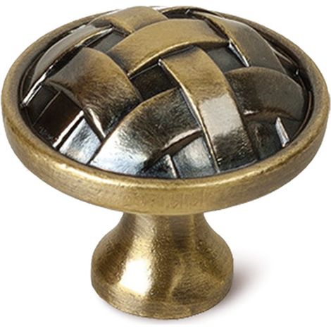 Pomo en zamak con acabado cuero, dimensiones: 33x33x31mm, Ø: 34mm -
