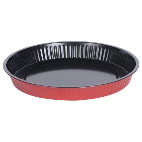 Moule à pizza (lot de 2), moule à gâteau de 25 cm de diamètre, en acier, revêtement antiadhésif, noir (1/5)
