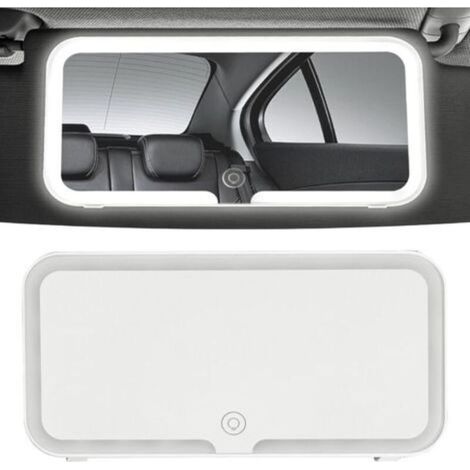 LED-Schminkspiegel für die Sonnenblende im Auto, USB-Ladefunktion, Reise-Schminkspiegel mit 3 Beleuchtungsmodi, tragbarer Reise-Rückspiegel (1/5)