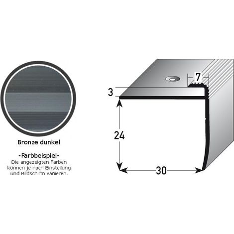 Einschubprofil "Annidale", mit Nase für Böden mit 3 mm Stärke, Aluminium eloxiert, gebohrt-bronze dunkel-1000