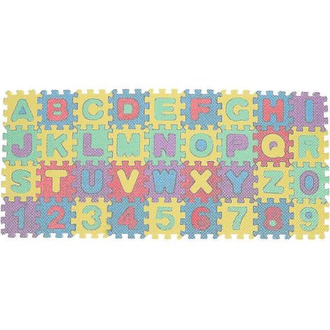 Tapis puzzle de 36 pièces avec chiffres et lettres, tapis de sol pour chambre, jouet éducatif en EVA (1/5)