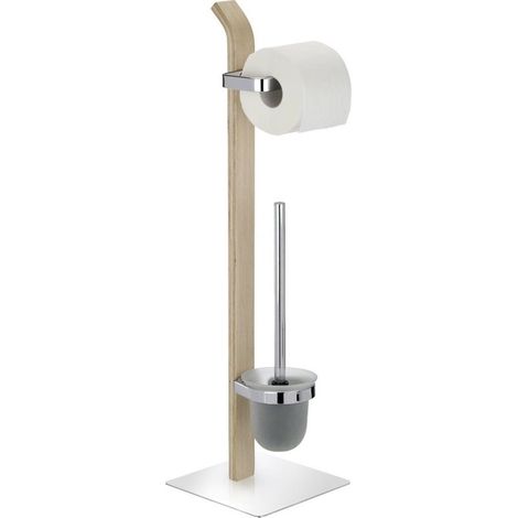 Brosse WC gris Samona Support - Brosse de toilette design pour nettoyage sanitaire, accessoire salle de bain pratique et hygiénique (1/5)