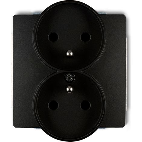 Deco Doppelsteckdose mit/ohne Steckdose, matt schwarz, 12DGPR-2zp