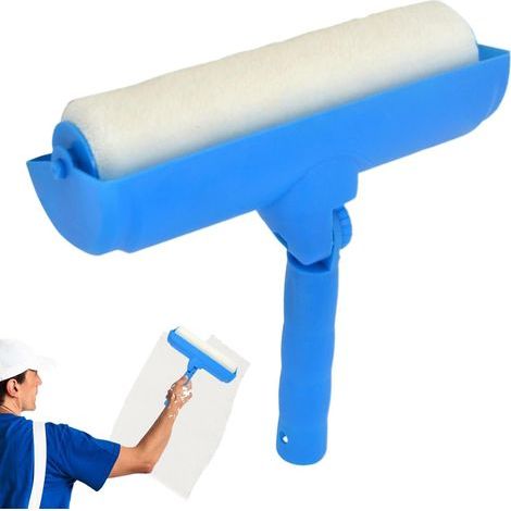 Rouleau à peinture à poignée réglable antigoutte, rouleaux de 25 cm, pinceau pour plafond, protection pour rouleaux de peinture (1/5)