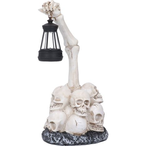 Ortviai Lampe Statue Crânien en Résine Solaire avec LED Douce – Modèle 7139L-01 pour Décoration Intérieure/Extérieure (1/5)