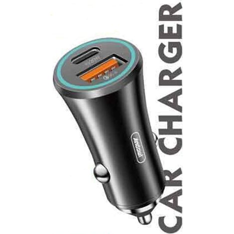 TRADE SHOP - Caricabatterie Per Auto Ricarica Rapida Pd30w Qc3.0 20w 3a Porte 1xusb / 1xtype-c Q-dc309 -