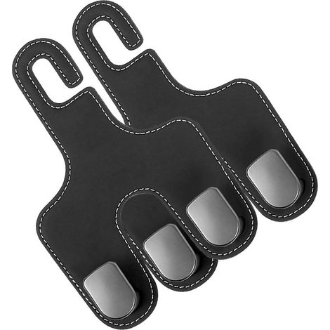 Ganchos para bolsos de coche, juego de 2 soportes de cuero para reposacabezas, gancho de almacenamiento para coche, colgador 2 en 1 para reposacabezas de asiento de coche, para colgar bolsos y cartera