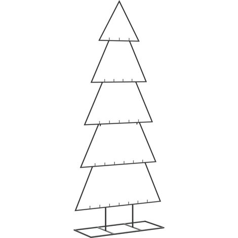 Arbre de Noël Sapin de Noël en métal pour décoration noir 150 cm (1/5)
