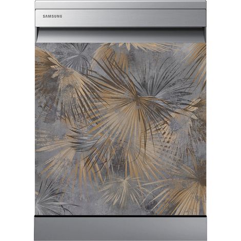 Stickers Lave vaisselle - Feuilles - 60x60 cm - Adhésif BRILLANT (1/2)