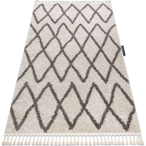 Tapis BERBER BENI crème Franges berbère marocain shaggy beige 120x170 cm