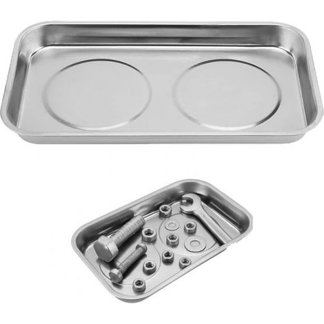 Vassoio Magnetico In Acciaio Porta Minuterie Per Viti Bulloni Dadi 240 x 140 mm
