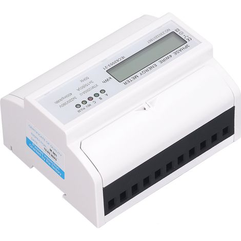 Compteur d'énergie triphasé, moniteur de consommation électrique, écran LCD, montage sur rail DIN, 3 x 15 A CC, 3 x 220 V, 380 V (1/5)